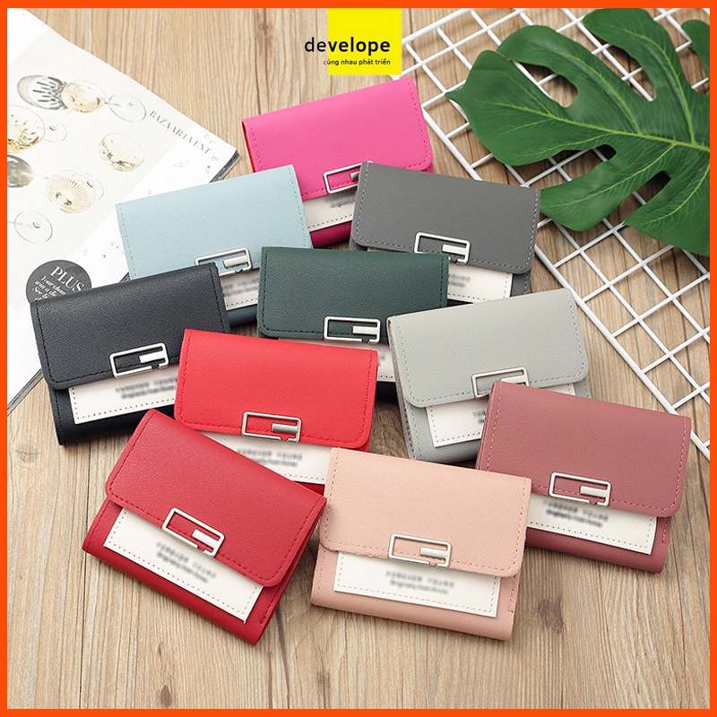 Ví ORIGINALLY KOREA dáng ngắn gập làm ba đựng được nhiều thẻ đa năng dành cho nữ