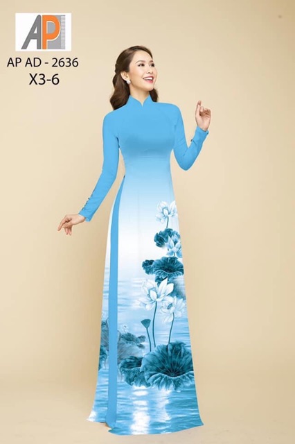 Vải áo dài hoa sen