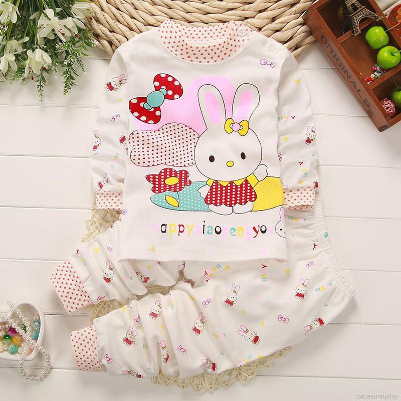 Bộ quần áo ngủ tay dài phong cách hoạt hình dành cho bé