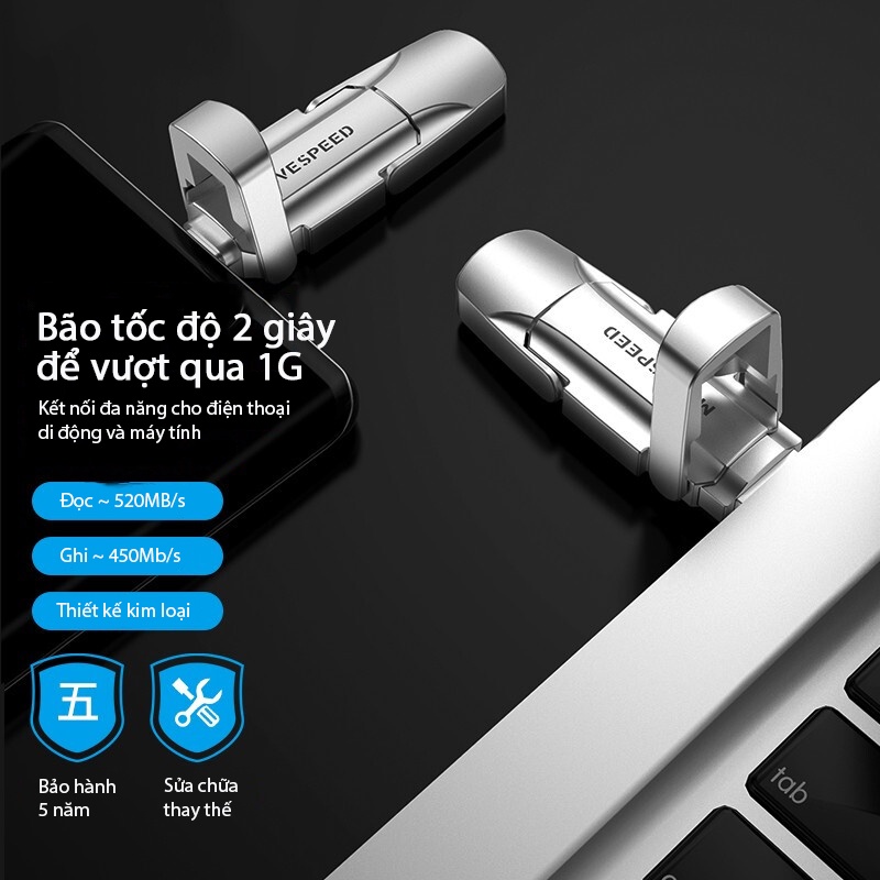 USB SSD MOVESPEED - USB 3.2 Dung Lượng 128GB  Dành Cho Máy Tính, Laptop Hệ Điều Hành Windows &amp; Mac OS