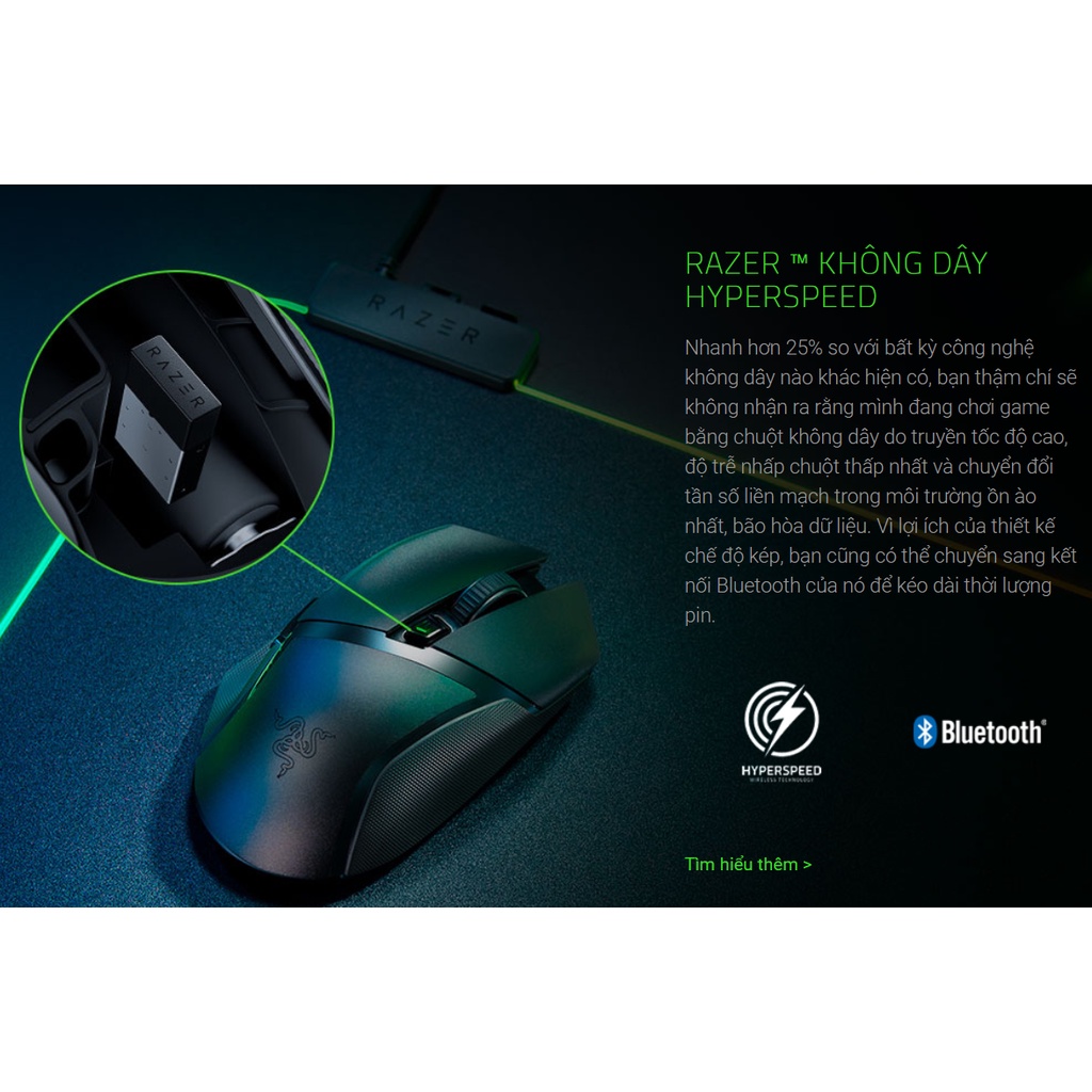 Chuột Không Dây Gaming Razer Basilisk X HyperSpeed - Hàng Chính Hãng - Bảo Hành 24 Tháng