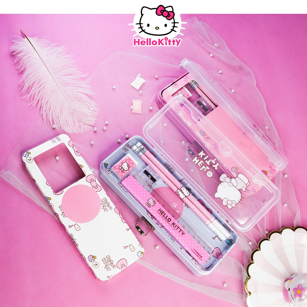 Hộp Đựng Bút Trong Suốt Hình hello kitty Dễ Thương