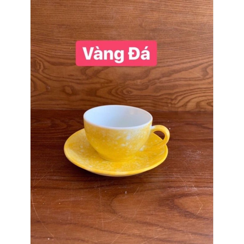 Tách cafe,LY cafe sứ VÂN ĐÁ CAPUCHINO 200ML nhiều màu( kèm đĩa lót ) GỐM SỨ BÁT TRÀNG