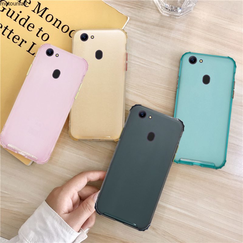 OPPO F5 A39 A57 A37 Neo 9 F7 A7 A5S F1S A5 A9 A8 A31 A91 F15 2020 Golden solid color Shockproof Soft Silicon Case Cover