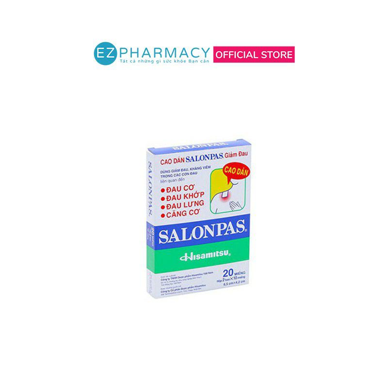 Cao Dán SalonPas- Miếng dán Giảm đau- Hộp 20 miếng