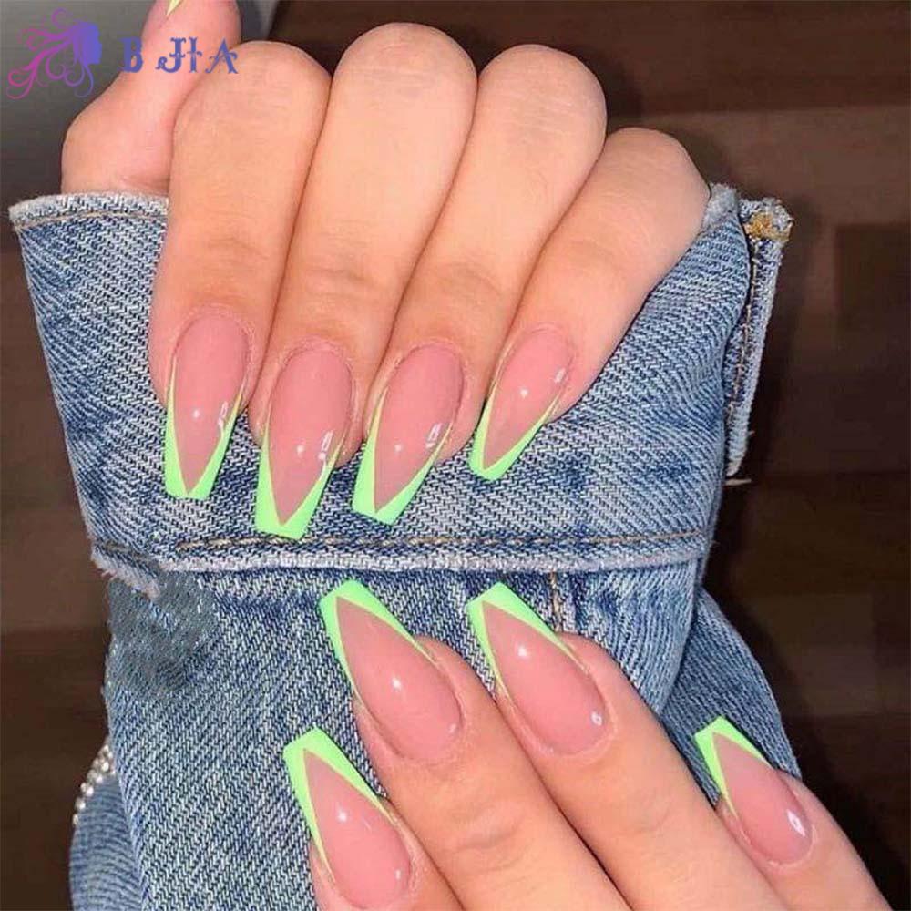 [Hàng mới về] Bộ 24 móng tay giả kiểu Pháp làm đẹp cho nữ