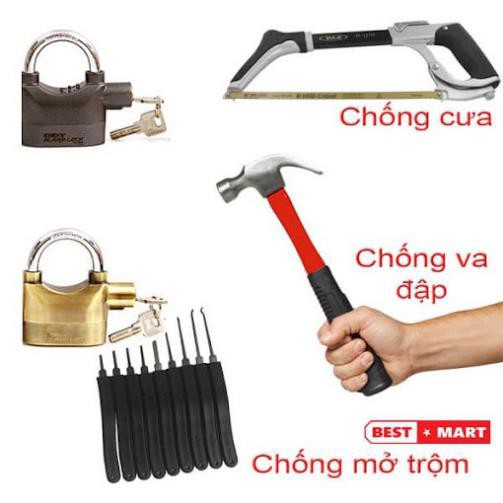 FreeShip _Hàng Loại 1 -  Ổ khóa chống trộm kinbar thông minh chính hãng hú báo động 110dba