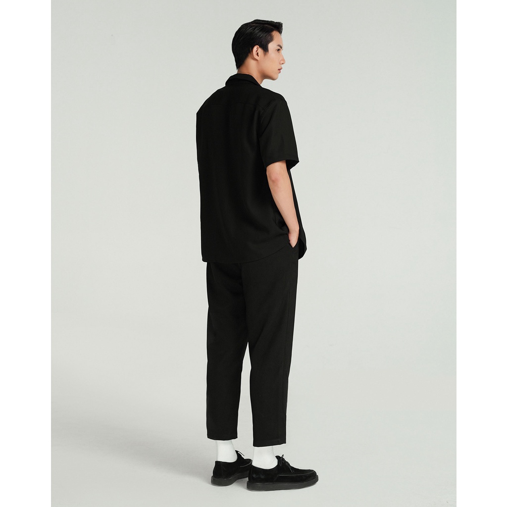 Áo sơ mi ngắn tay nam chống nhăn Highway (Menswear) Diego đen