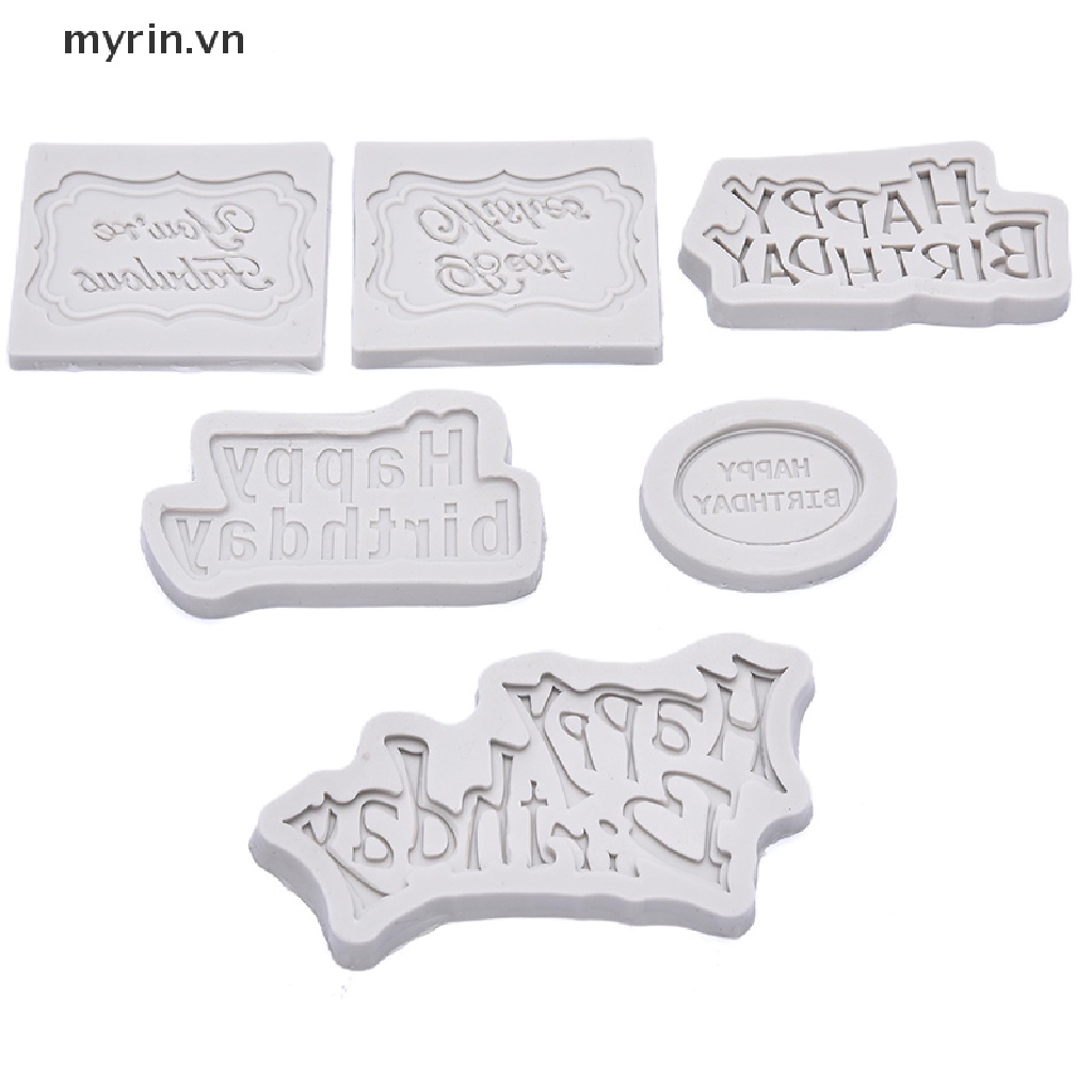 Khuôn Silicon Tạo Hình Chữ Happy Birthday 3D Trang Trí Bánh