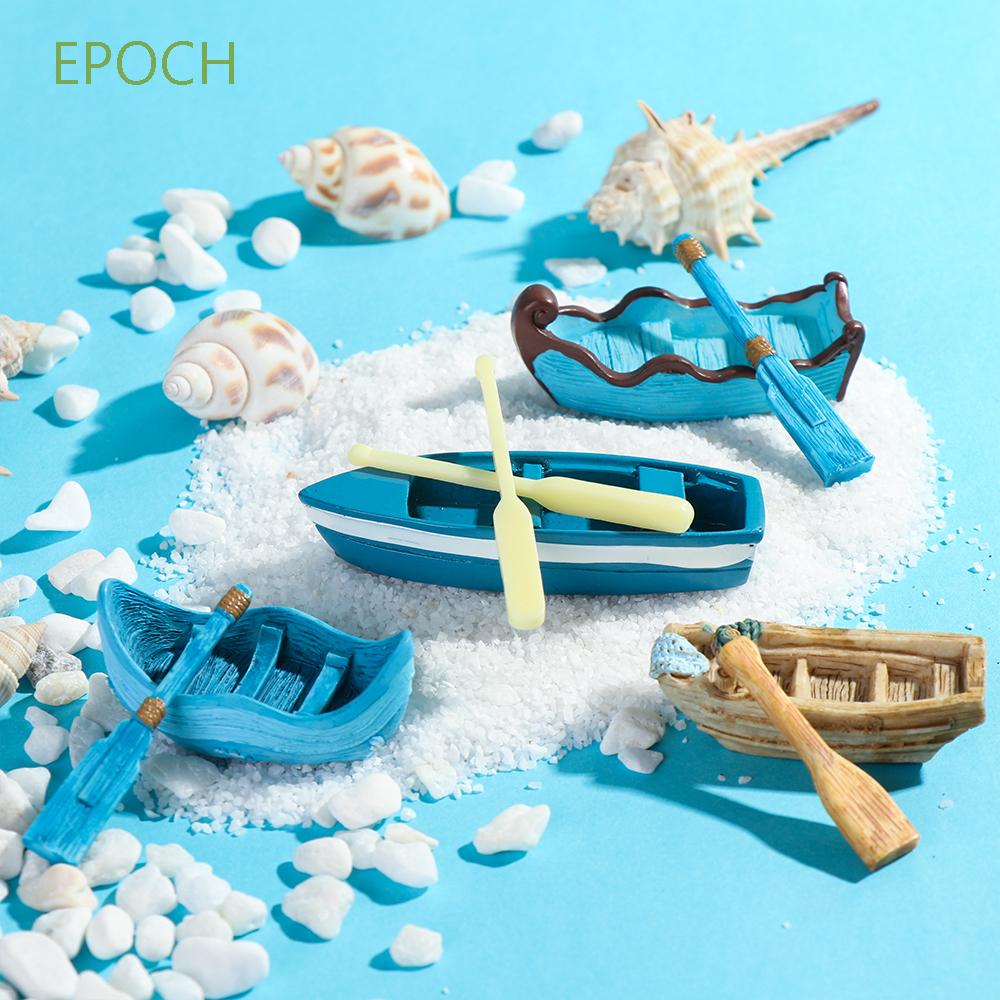 Mô hình thuyền gỗ resin mini dùng cho trang trí tiểu cảnh/nhà búp bê DIY