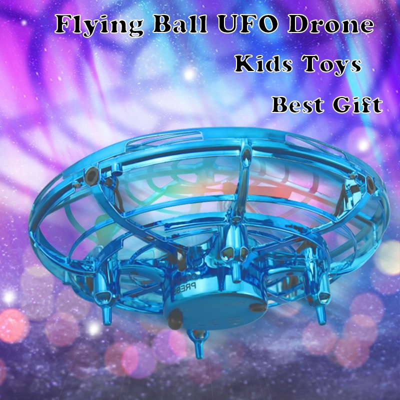 Đồ chơi máy bay ma thuật hình dạng UFO không người lái có hộp cho trẻ em