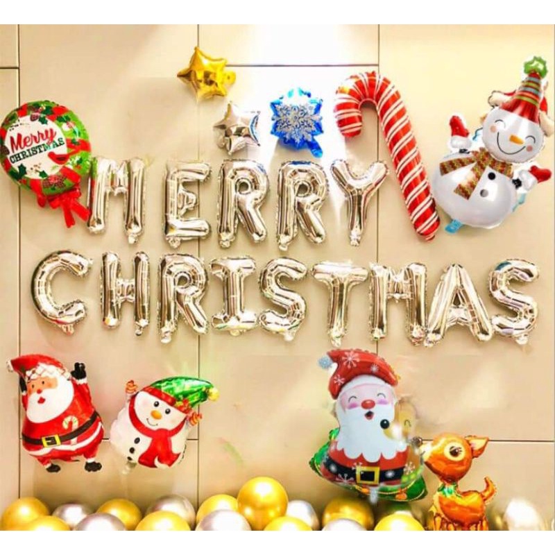 Set Bóng Chữ HAPPY NEW YEAR và MERRY CHRISTMAS Mừng Năm Mới Và Giáng Sinh - Kemshop K59