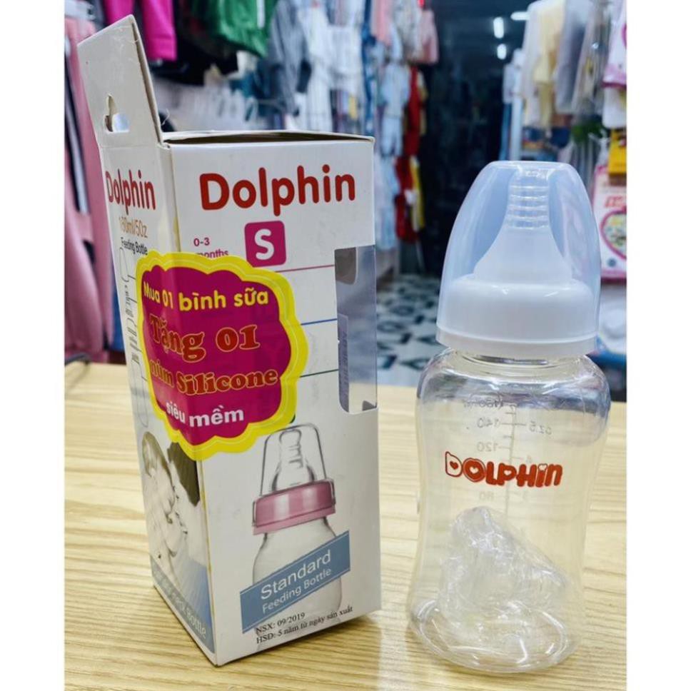 Bình sữa Dolphin cổ hẹp 160ml/260ml (DP018A/B)
