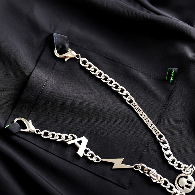 Áo sơ mi dài tay phối dây xích kim loại thời trang sành điệu | BigBuy360 - bigbuy360.vn