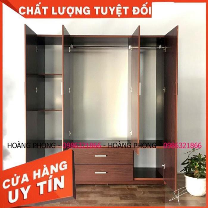 Tủ quần áo 4 cánh mãu gỗ - Tủ nhựa đài loan cao cấp (1m62 x 1m85) Miễn phí vận chuyển Bảo hành 2 năm tại nhà | BigBuy360 - bigbuy360.vn