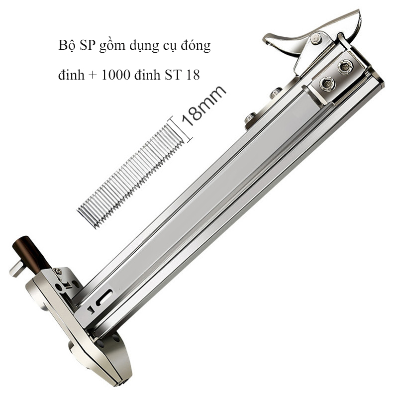 Dụng cụ đóng đinh bê tông phiên bản nâng cấp với đầu hãm chống rơi búa + hộp 800 đinh