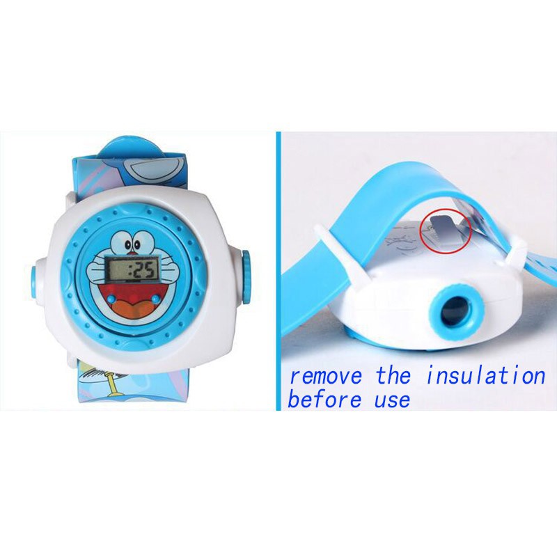 Đồng hồ kèm đèn led chiếu sáng 3D hình Hello Kitty / Doraemon