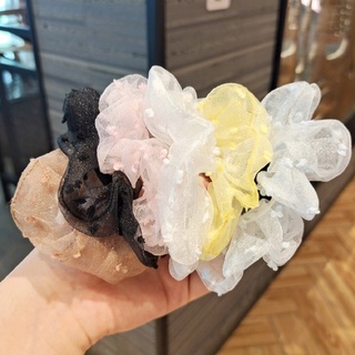 Scrunchies Dây Cột Tóc Voan Chấm Bi