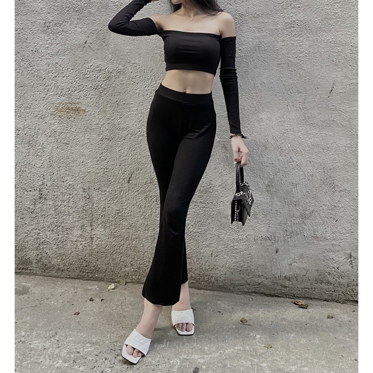 Quần legging ống loe dáng dài siêu tôn dáng