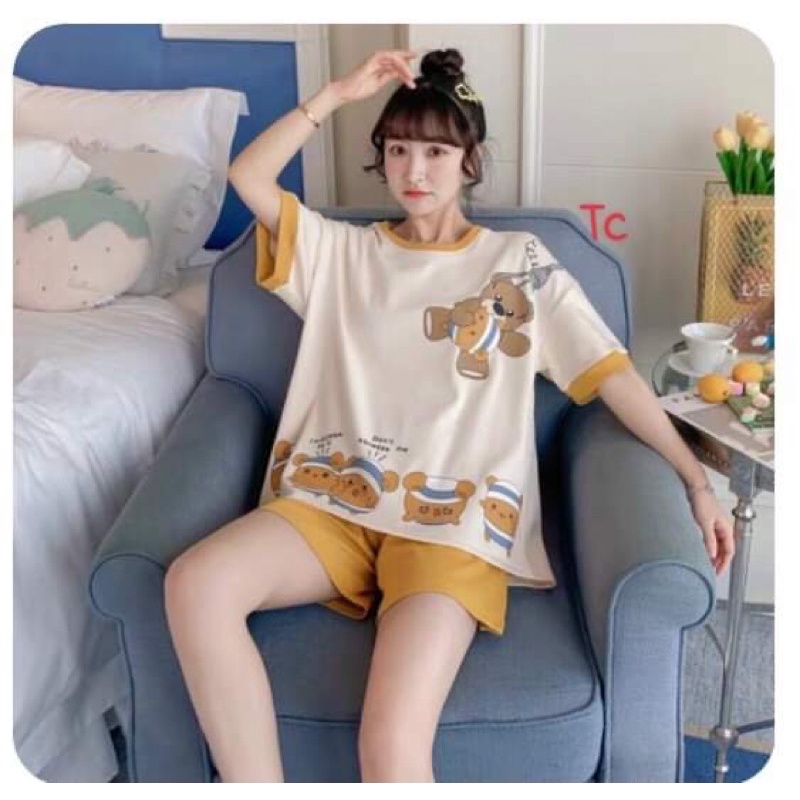 Bộ đùi gấu vai viền vàng TC6