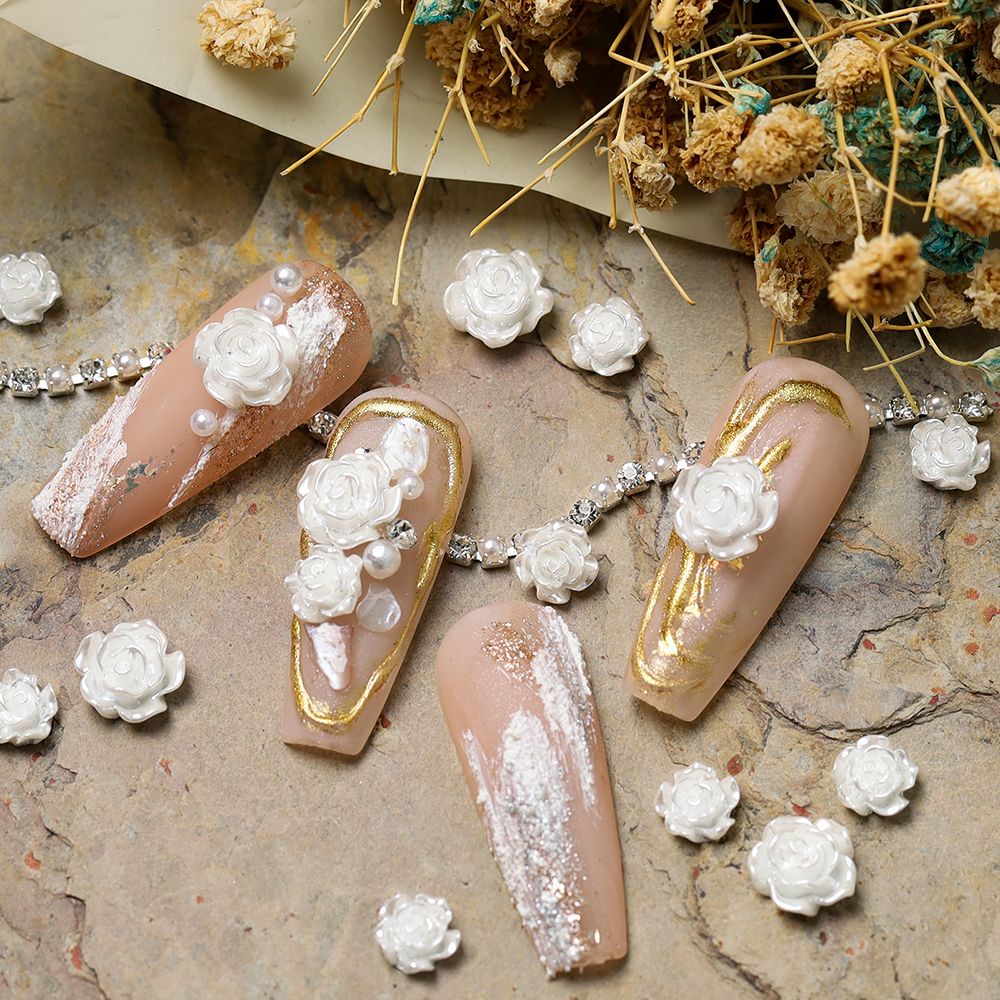 [Hàng mới về] Phụ kiện trang trí móng tay hình hoa trà xinh xắn