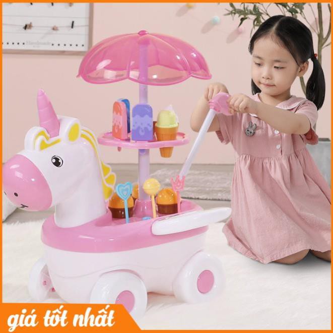 Đồ chơi trẻ em bộ xe đẩy hàng chú ngựa Cute nhiều chi tiết