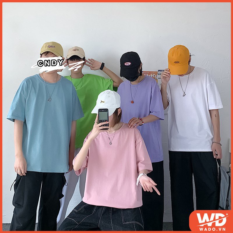 Áo thun unisex Wado basic tee phông trơn nam nữ tay lỡ oversize form rộng 8 màu