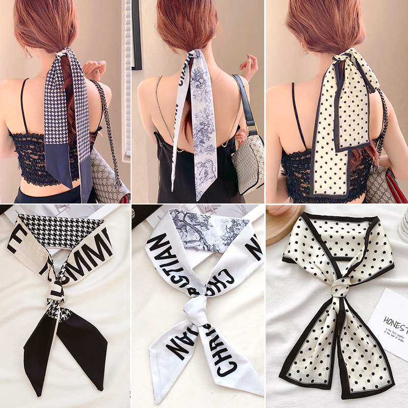 Khăn lụa buộc tóc đa năng kiểu dáng retro thời trang cho nữ