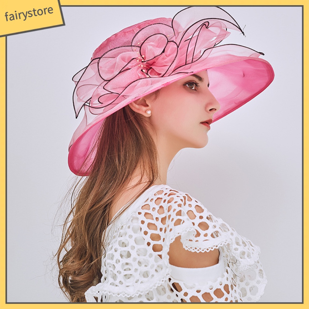 Mũ Vành Nữ Đính Hoa Thời Trang