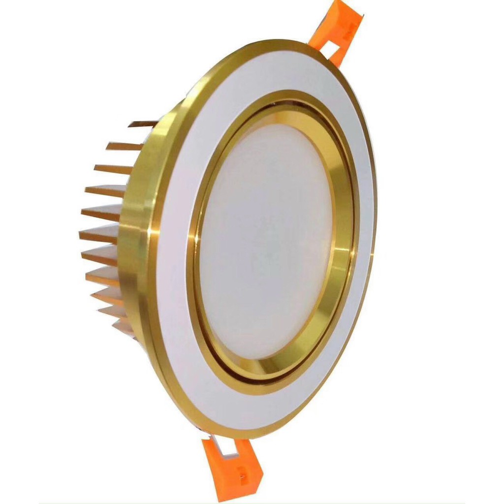 ĐÈN LED ÂM TRẦN 7W 3 MÀU MẠ MÀU VÀNG CLC VIỆT NAM BẢO HÀNH 2 NĂM VÀ THAY THẾ LINH KIỆN CHÍNH HÃNG TRỌN ĐỜI