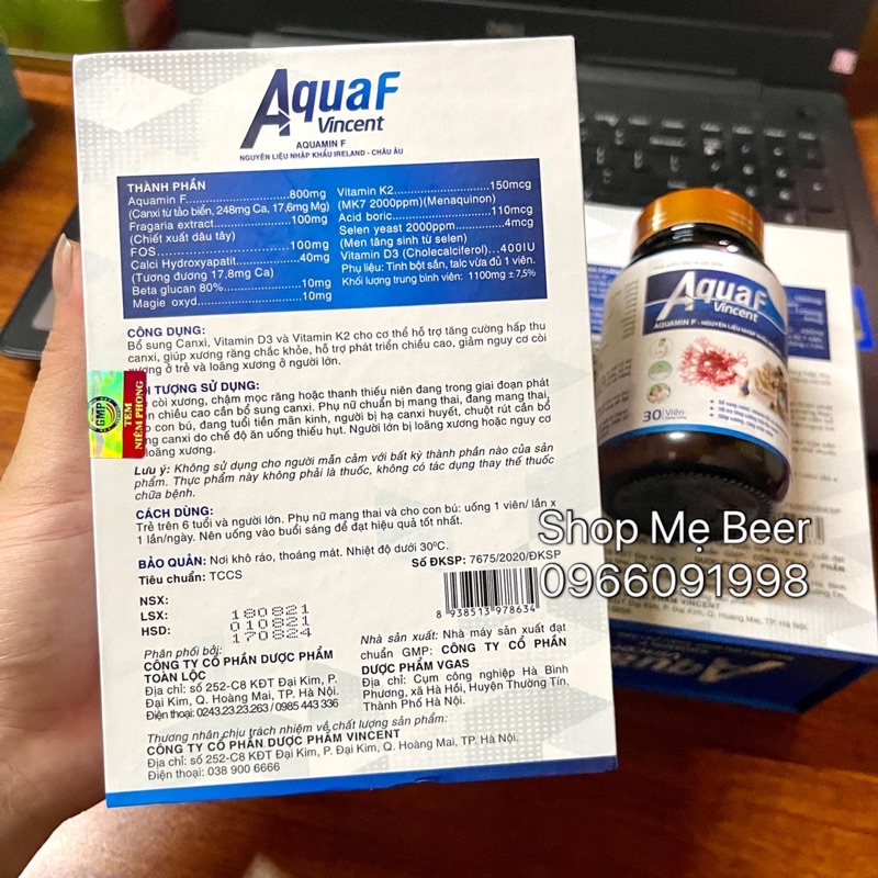 Canxi Aquaf Vincent cho bà bầu, trước và sau sinh, người già và trẻ em