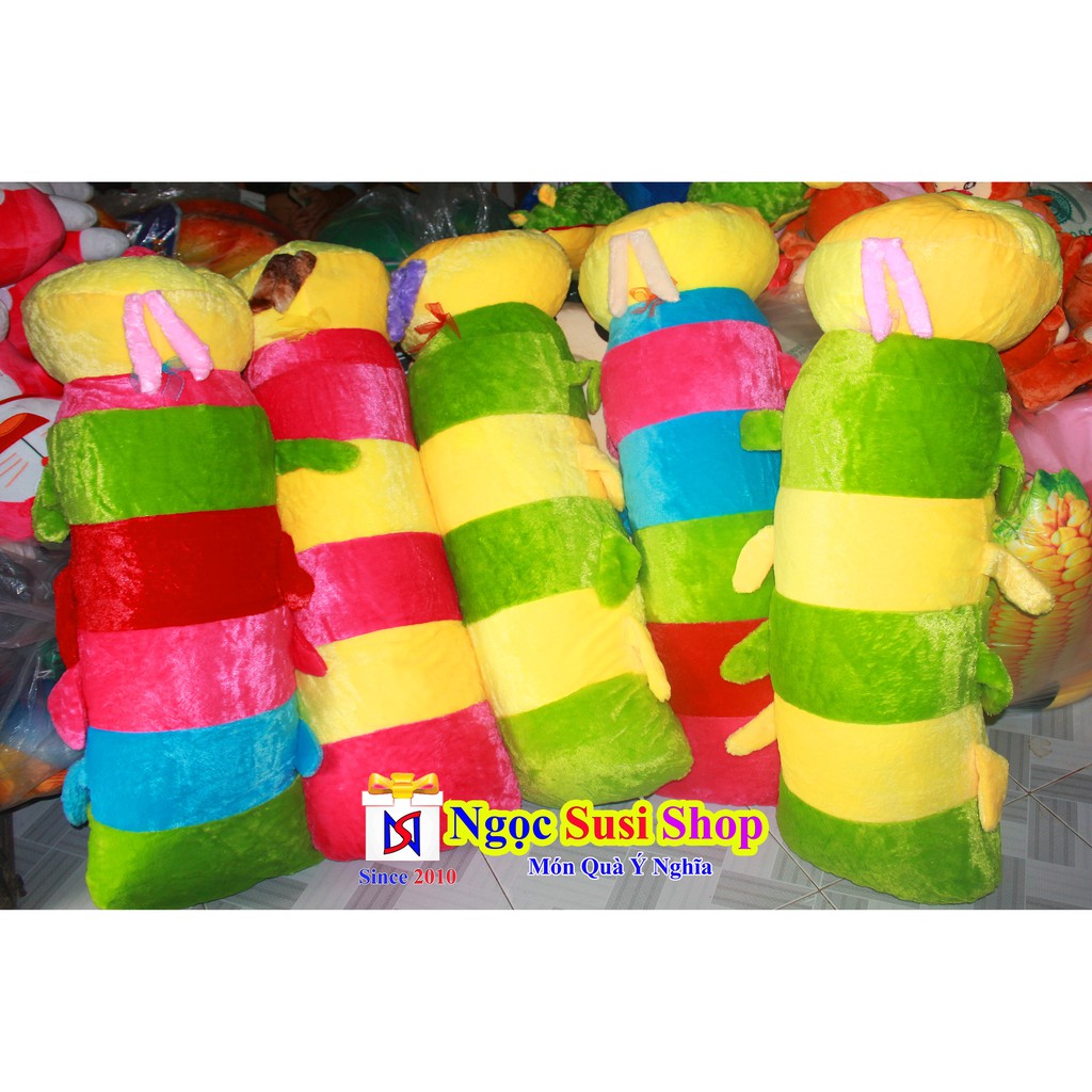 GỐI ÔM CON SÂU NHỒI BÔNG SIZE 90CM DÀI 70CM  ÔM NGỦ - GẤU BÔNG CON SÂU