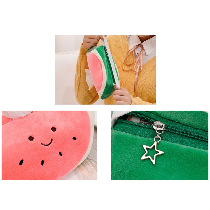 Hộp Đựng Khăn Giấy Hình Trái Cây Bằng Lông Nhung Dễ Thương Xinh Xắn