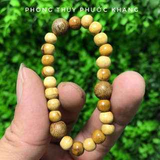 Vòng tay dâu tằm gốc cho bé mix 3 hạt trầm hương