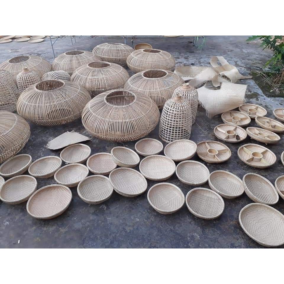 [Mây tre Bao La Huế] Rá đựng rau, trái cây,... Bằng Mây Tre đường kính 23cm cao 7cm