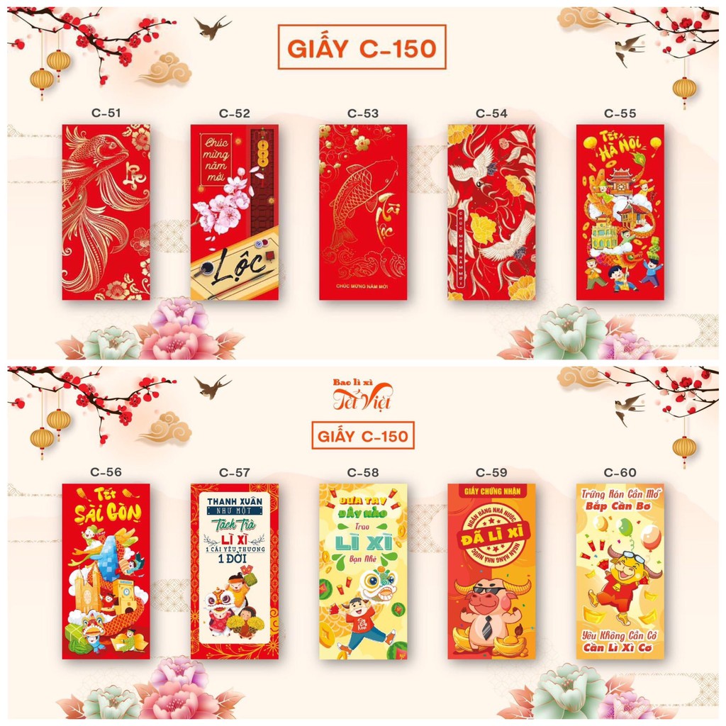 COMBO 2->10 BAO LÌ XÌ NGẪU NHIÊN DEAL HOT