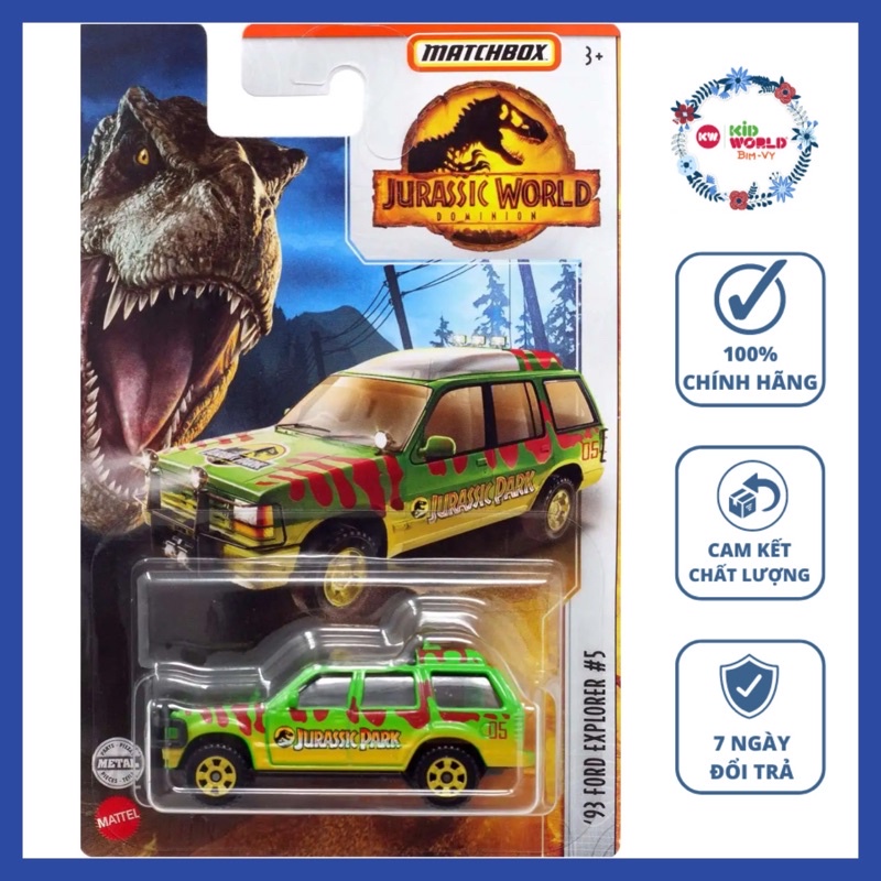 Xe mô hình Matchbox Jurassic World Dominion Series '93 Ford Explorer #5 HBG99.