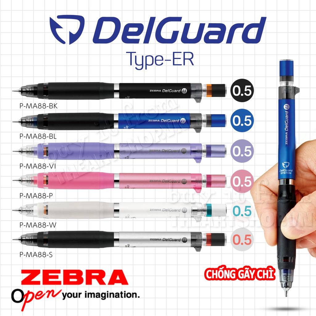 Chì bấm cơ khí ZEBRA DelGuard ER 0.5mm P-MA88
