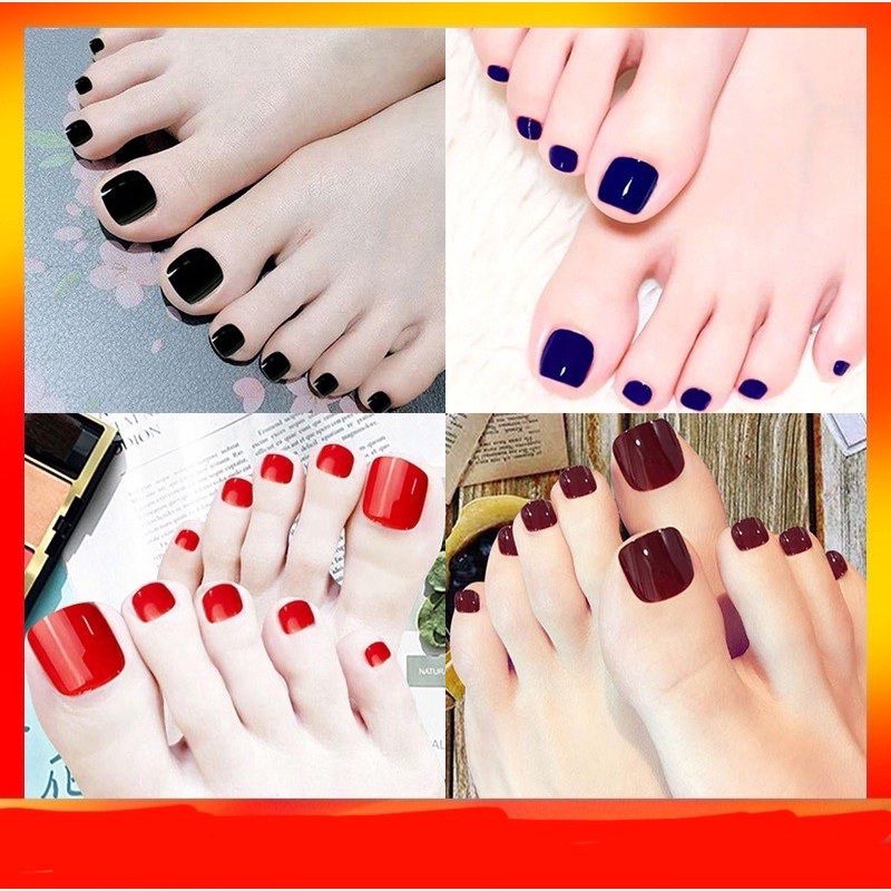 Bộ 24 móng chân giả trơn màu khách tự chọn gửi shop từ màu