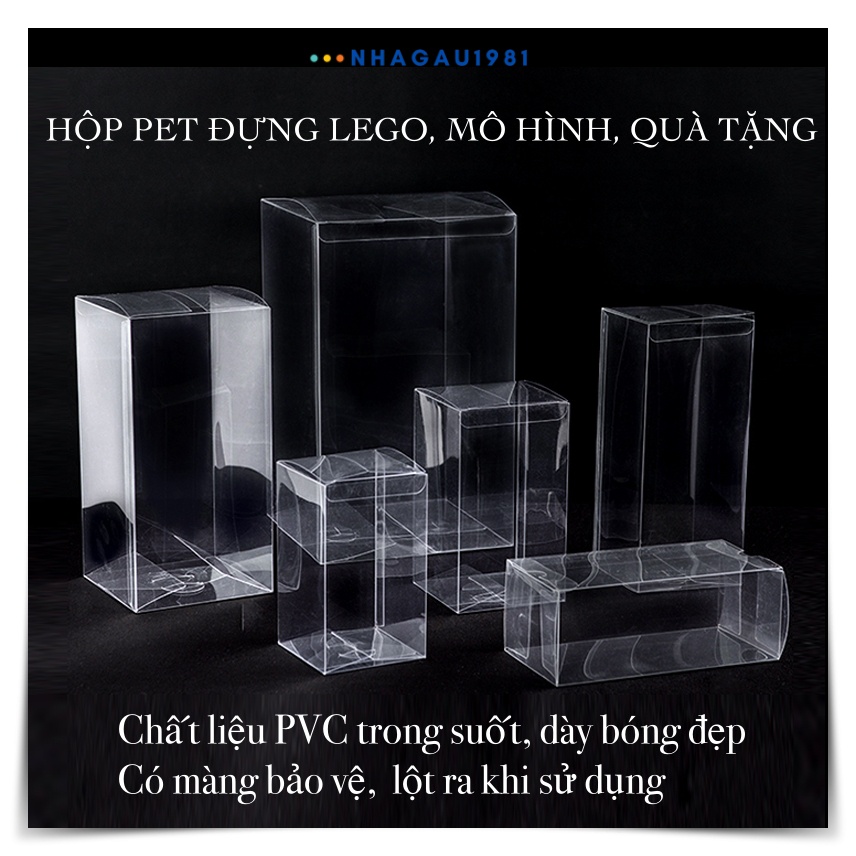 Hộp Nhựa PET Đa Năng Trong Suốt Có Màng Dày Đẹp Chống Bụi Mô Hình, Bánh Kẹo, Quà Tặng