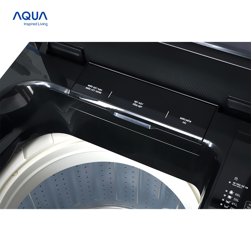 Freeship Toàn Quốc - Máy giặt cửa trên Aqua 10kg AQW-U100FT.BK