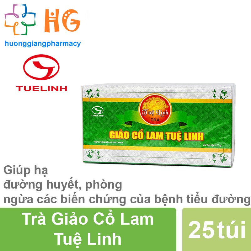 Trà Giảo Cổ Lam Tuệ Linh - Giúp hạ mỡ máu, giảm cholesterol toàn phần, ngăn ngừa xơ vữa mạch máu (Hộp 25 Túi)