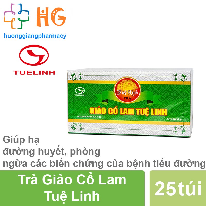 Trà Giảo Cổ Lam Tuệ Linh - Giúp hạ mỡ máu, giảm cholesterol toàn phần, ngăn ngừa xơ vữa mạch máu (Hộp 25 Túi)