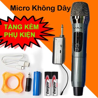 Micro Không Dây Karaoke Max-19, Mẫu Mới 2021, Màn Hình LED, Chống Hú Tốt, Hát Nhẹ, Âm Thanh Cực Hay