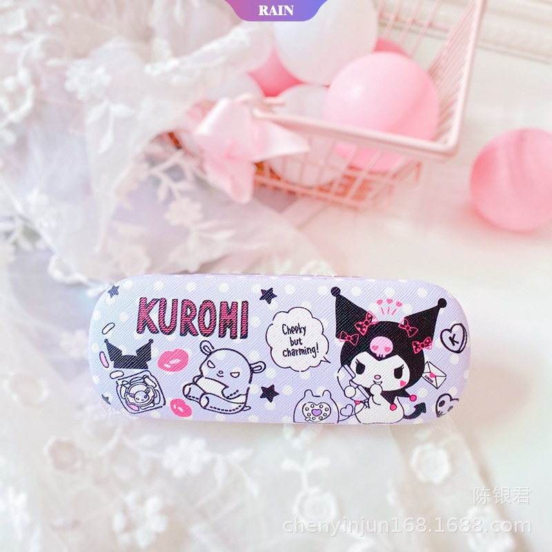 SANRIO Hộp Đựng Mắt Kính Bằng Da PU Họa Tiết Hoạt Hình Cinnamoroll Kuromi Đáng Yêu Chống Rơi Vỡ