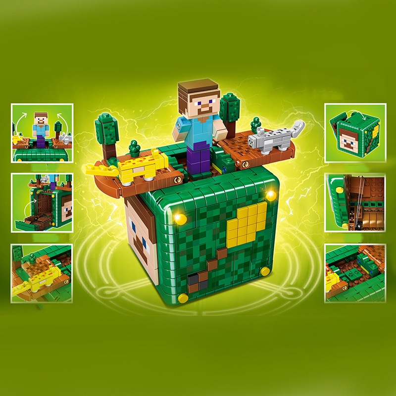 Đồ Chơi Lắp Ráp Kiểu Lego Minecraft My World Mô Hình Chiếc Hộp Ma Thuật MECHANISM Magic Box LW No.423 Với 722 Mảnh Ghép