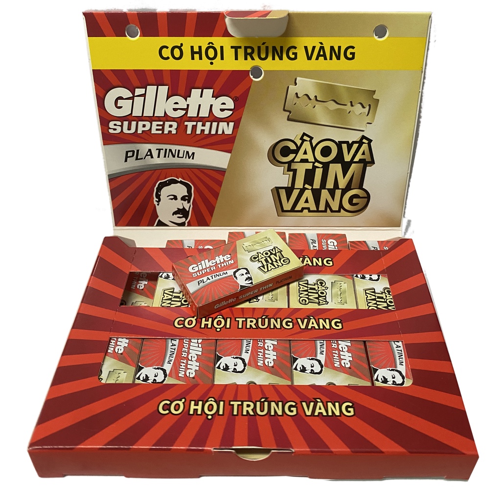Lưỡi Lam Gillette Dorco Titan Croma Hộp 100 Lưỡi Cạo Râu Cạo Mặt Hớt Tóc Cạo Lông Không Gỉ Sắc Bén
