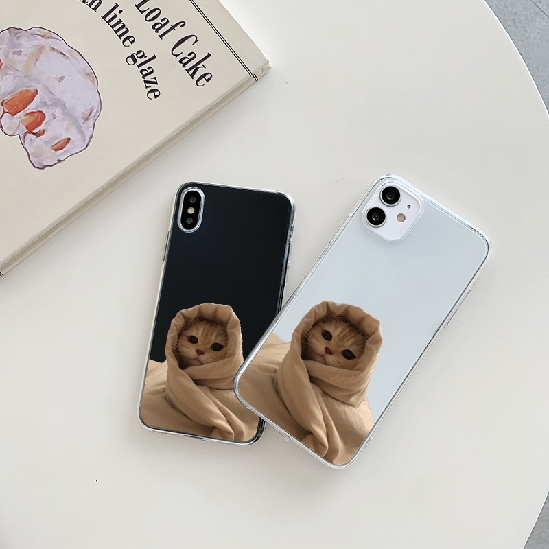 Ốp Điện Thoại Trong Suốt Họa Tiết Mèo Chống Trầy Xước Cho iPhone11 XR 13promax 12Pro XMAX