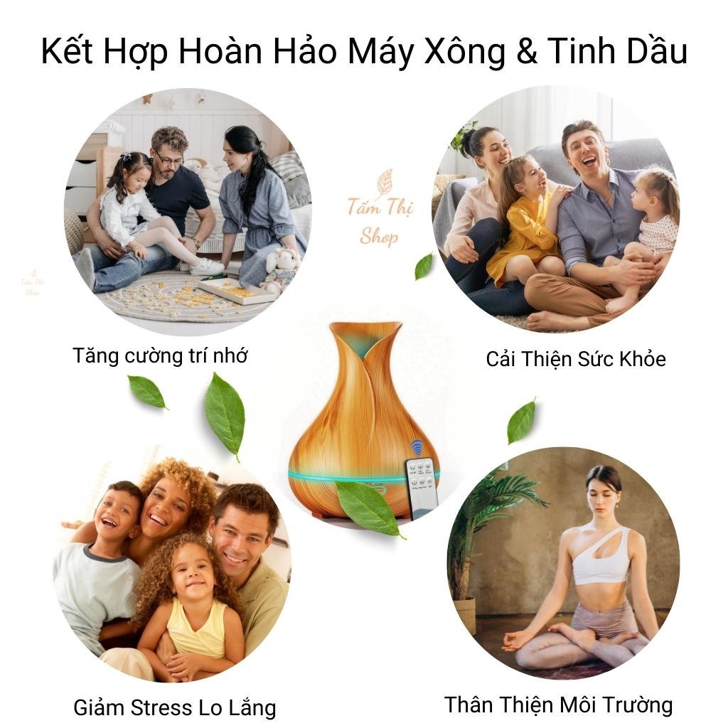 Máy Khuếch Tán Tinh Dầu TẤM THỊ Aroma Tulip 550Ml Phun Sương Tạo Ẩm Tỏa Hương Thơm Phòng Giúp Đuổi Muỗi &amp; Côn Trùng