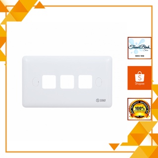 MẶT ĐIỆN 3 CÔNG TẮC/ 3 LỖ- SINO S19- HẠT VUÔNG